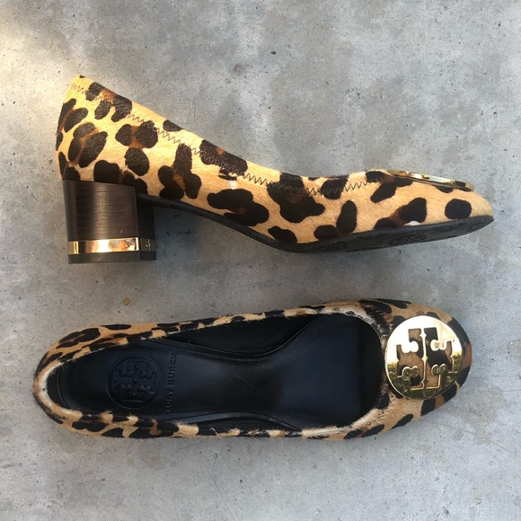 Tory Burch Shoes - Tory Burch Leopard Print Calf Hair Heeled Flats